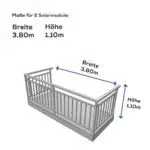 Mindestmaße eines Gitterbalkons für 2 Solarmodule
